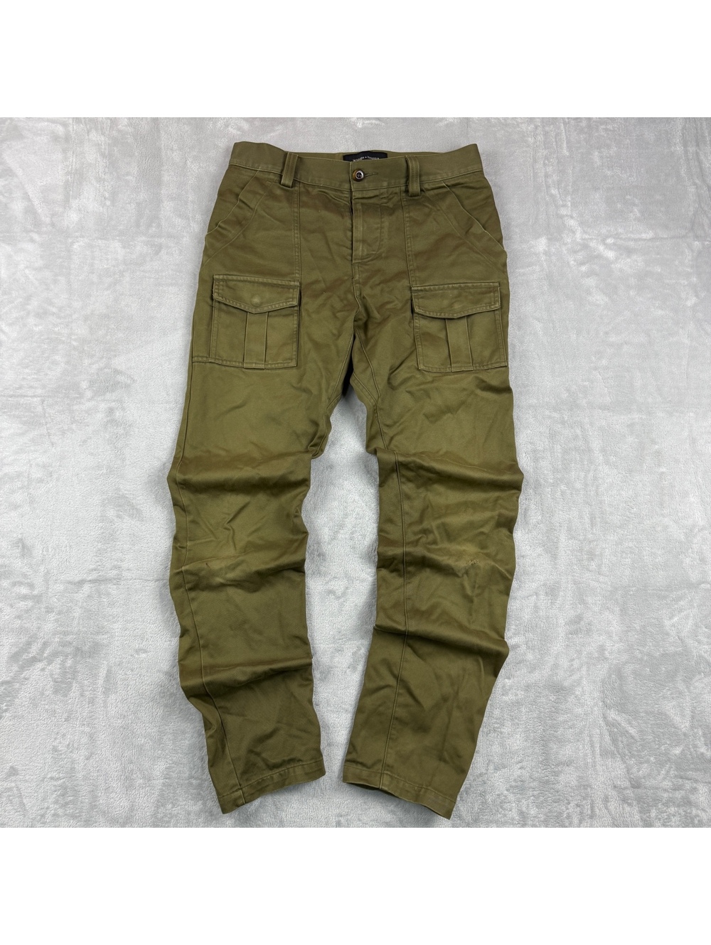 Wings + Horns W29 Olive Green Cargo Pants Canada Made Slim Military Utility Slim